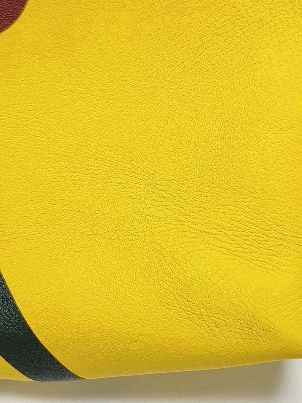 Loewe Pouch Yellow Leather Clutch with Red Floral Graphic